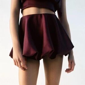 Zara Burgundy Mini Skirt